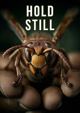 Hold Still – Hornet Poster for Insect Lovers and Naturalist Decor