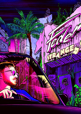 Feder - Strangers neon artwork