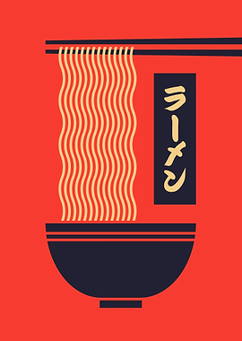 Minimalist Ramen Bowl Illustration