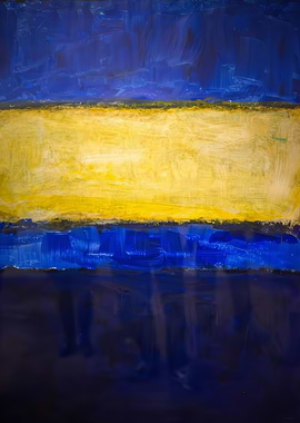 Abstract Blue and Yellow Painting