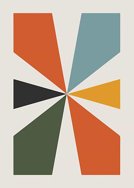 Abstract Geometric Color Wheel Design