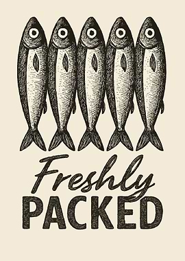 Freshly Packed Fish Illustration