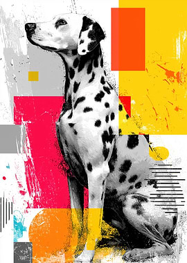 Dalmatian Dog with Abstract Background