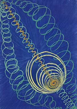Abstract Spirals on Blue Background