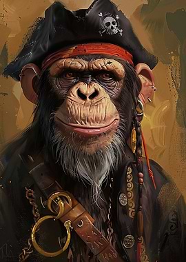 Pirate Monkey Portrait