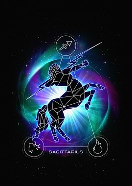 Sagittarius Zodiac Sign Constellation Art