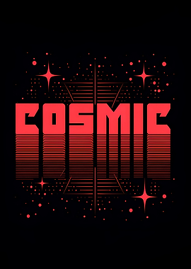 Cosmic Red Graphic on Black