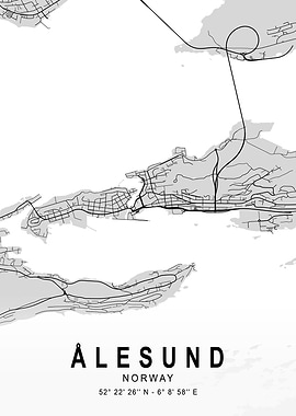 Ålesund Light City Map