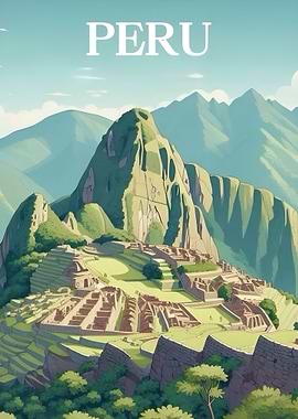 Peru Machu Picchu Travel Poster