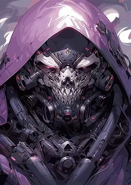 Cyberpunk Skull Grim Reaper