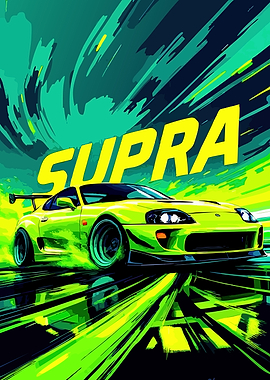 Toyota Supra Neon Art