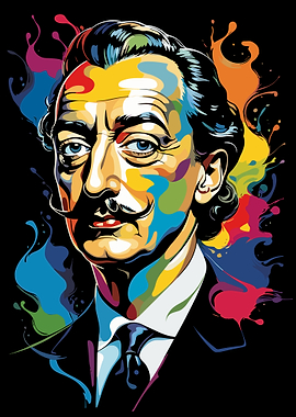 Colorful Salvador Dali Portrait