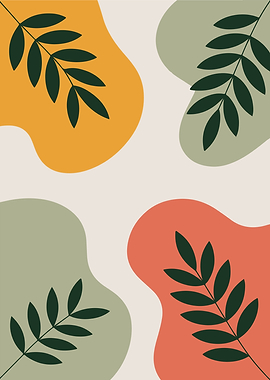 Abstract Leaves and Shapes Illustration