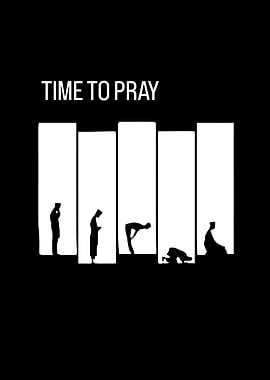 Time to Pray Silhouette Illustration