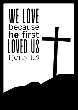 Christian Love Cross Black and White