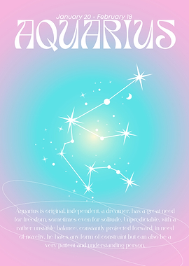 Aquarius Zodiac Sign Art