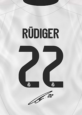Rudiger Madrid Jersey Number 22