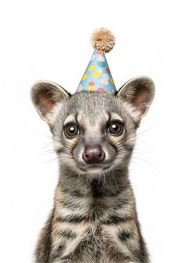Civet with Birthday Hat