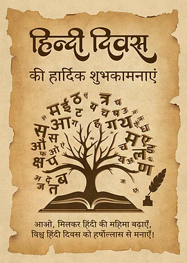 Hindi Diwas Celebration Poster