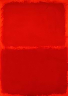 Abstract Red Color Field Painting
