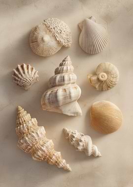 Assorted Seashells on Beige Surface