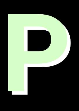 Letter P in Light Green
