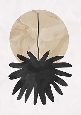 Abstract Floral Art with Circle