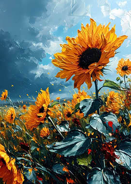 Sunflower Field Painting