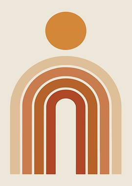 Abstract Boho Rainbow Art