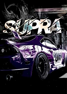 Toyota Supra with Dragon Backdrop