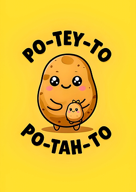 Cute Potato Family Cartoon Illustration