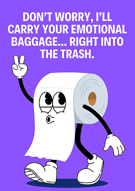 Funny Toilet Paper Cartoon Illustration