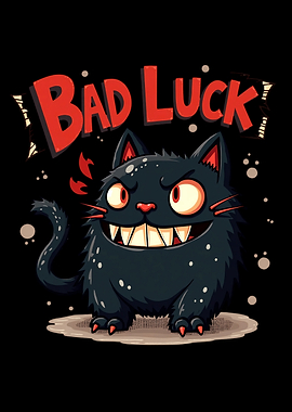 Cartoon Black Cat - Bad Luck