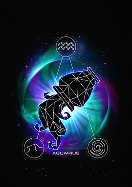Aquarius Zodiac Sign Digital Art