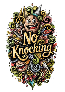No Knocking Doodle Art