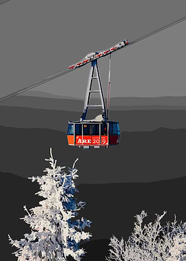 Åre 2019 Gondola Lift in Winter