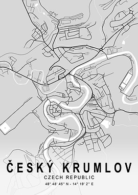 Český Krumlov Light Town Map