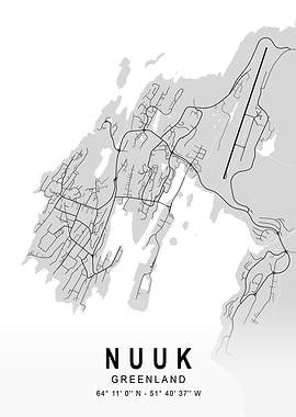 Nuuk Light city Map