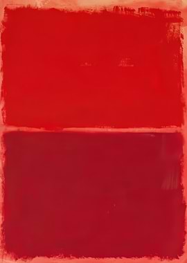 Abstract Red Color Field Painting