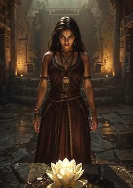 Mystic Woman with Lotus Flower