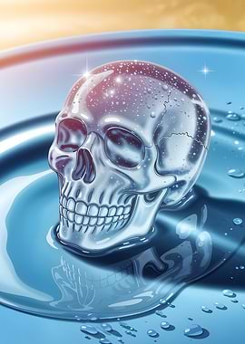 Water Skull Illustration