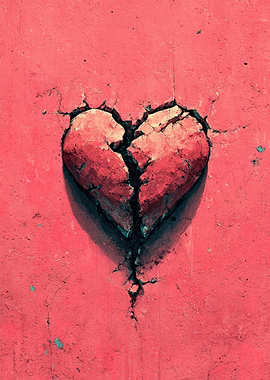 Pink Cracked Heart