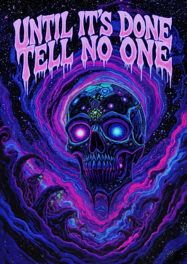 Psychedelic Skull with Cosmic Background