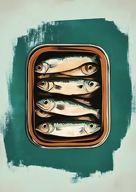 Sardines in a Can Illustration