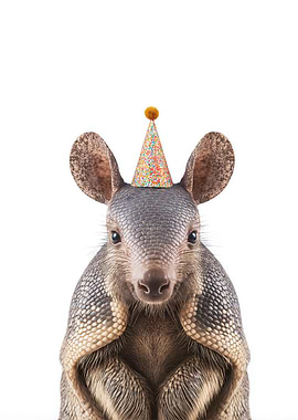 Armadillo with Party Hat