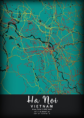 Hanoi, Vietnam City Map