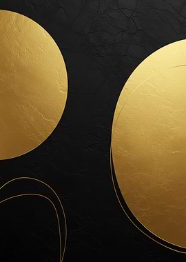 Abstract Gold and Black Circles