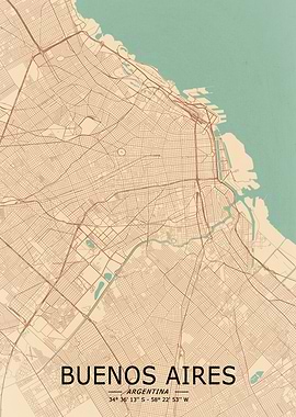 Buenos Aires Vintage Map