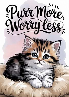 Purr More, Worry Less Kitten