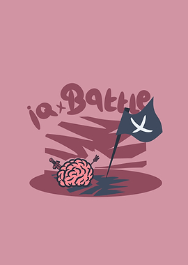 IQ Battle Cartoon Illustration